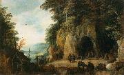 Joos de Momper Monks Hermitage in a Cave oil painting